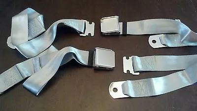 Grey Seatbelts Vintage Vw Bug Bus Oval Transporter Thing Squareback Alfa Mg Mga • $118