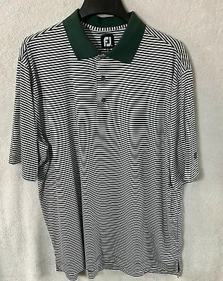 FJ Footjoy Men's XL Polo Golf Shirt Actual 25 X 29.5 Green White Michigan State • $13.99