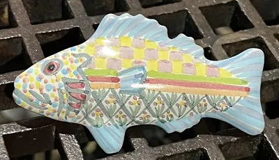 MacKenzie Childs Left Facing Fish Drawer Pull Knob Approximately 5” Hand Painted • $34.99