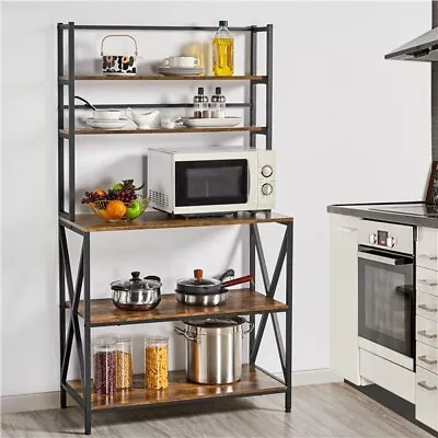 Industrial 5-Tier Kitchen Baker’s Rack For Kitchen Microwave Stand With Storage • $76.99