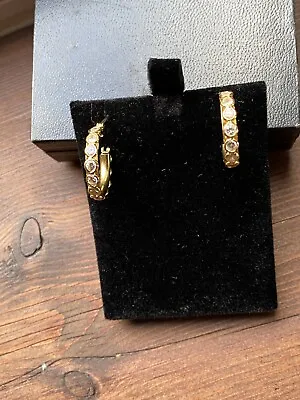18 Ct Gold CZ Hoop Earrings  • £180