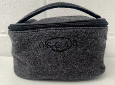 Oscar De La Renta Toiletry/Travel Bag Gray Wool Zip-Around Lined 9x5x7  Lined • $21.24