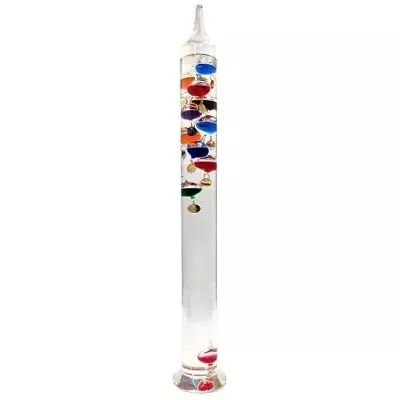 44cm Tall Free Standing Galileo Thermometer With Ten Floating Globes • £24.99