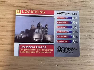 007 Spy Files Cards 2002 Locations #18 Monsoon Palace • £0.99