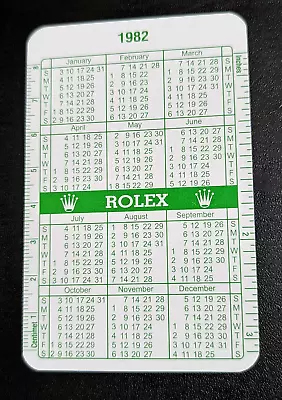 Rolex Watch Vintage Calendar Card 1982 1983 82 83 Submariner Sea Dweller • $126