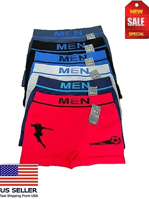 4 Men Seamless Boxer Briefs Compression NEW Underwear #6014IDA One Size • $13.99