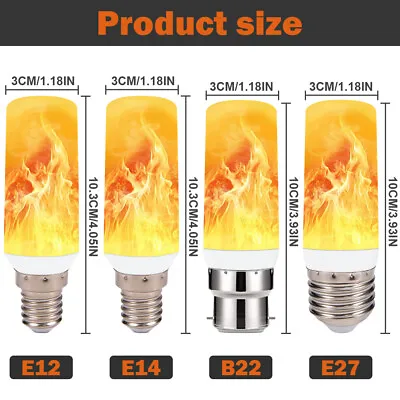 E12 E14 E27 B22 Decor Lamp Fire Flame LED Light Bulbs Flicker Burning Effect • £9.39