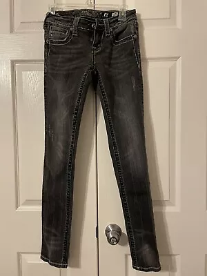 Miss Me Skinny Jeans Womens Size 26 (26x30)Black Embellished Rhinestones • $10