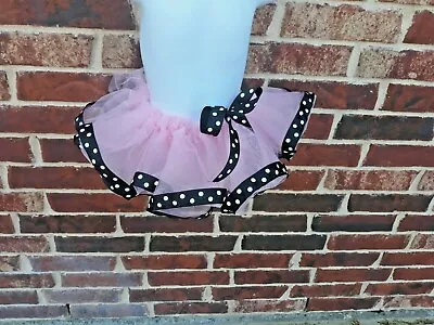 Personalized Red And Black Minnie Mouse Ribbon Trim Tutu Birthday Outfit 12 M • $27