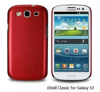 IShell Red Classic Snap-On Case + Screen Protector For Samsung Galaxy S3 I9300 • $11.74