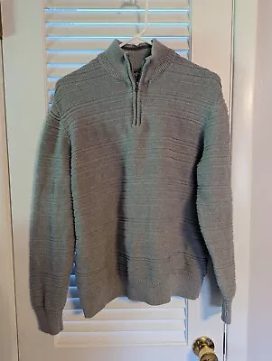 Men's Chaps XL Gray Cable Sweater Euc Half Zip • $12