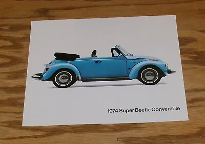 $15 • Buy 1974 Volkswagen VW Super Beetle Convertible Specification Sheet Sales Brochure