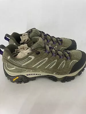 Merrell Womens Moab 2 Ventilator Comfortable Hiking Shoes Olive J033286 Size 7.5 • $79.95