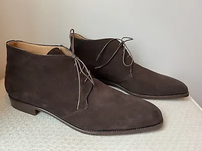 ROMANO MARTEGANI Sz 17 Men’s Italian Brown Suede Ankle Shoes Leather Jared M. • $175