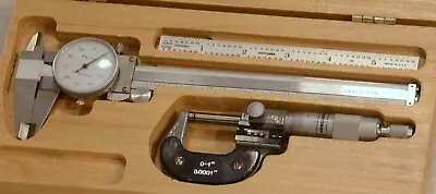 Vintage Sears Craftsman Calipers  6 Inch Dial Vernier & 1 Inch Digital W Case • $84