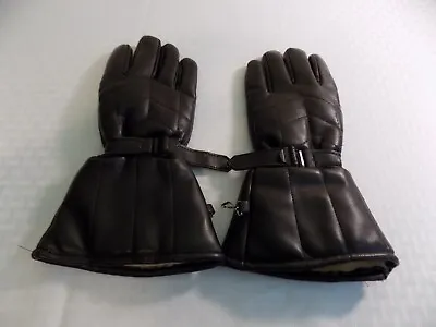 Vintage Motorcycle Gauntlet Gloves Mens Medium  Panhead Shovelhead Big Twin • $55