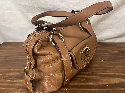 Michael Kors Fulton Luggage Brown Leather Shoulder Bag Satchel Tote VERY GOOD  • $34.99