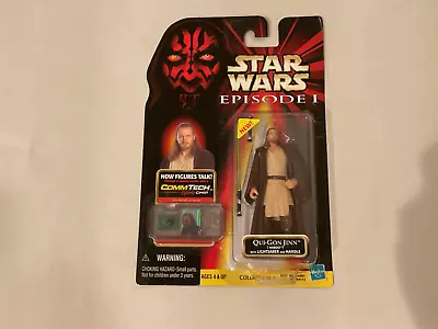 Star Wars Qui-Gon Jinn Jedi Duel With Lightsaber Episode 1 Comm Tech Chip • $14.46