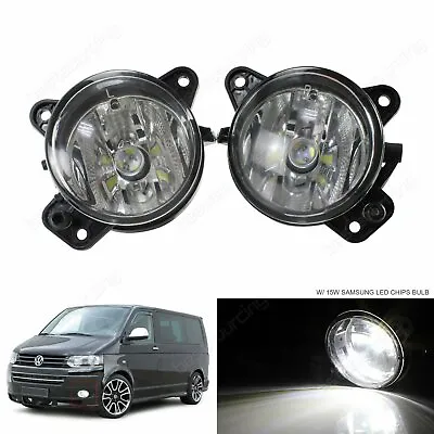 For VW Transporter T5 Caravelle 2003-2009 LED 15W DRL Front Fog Lights Lamps L&R • $32.36