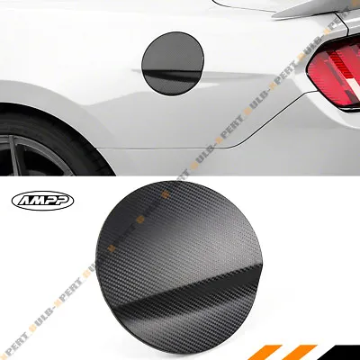 For 15-2023 Ford Mustang Carbon Fiber 3D Texture Add-on Gas Fuel Door Cover Cap • $19.99