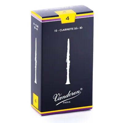 Vandoren 10 PACK Traditional Bb Clarinet Reeds # 4 Strength 4 CR104 • $24.95