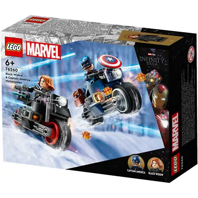 £15.99 • Buy LEGO Marvel Black Widow Captain America Motorcycles 130 Piece Starter Set 76260