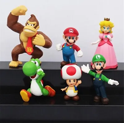 Super Mario Cake Topper Toys Figures Kids Birthday Present Cake Decoration • £7.45