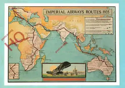 Picture Postcard-:IMPERIAL AIRWAYS 1935 ROUTES (REPRO) [RICHARD BLAKE] • £4.49