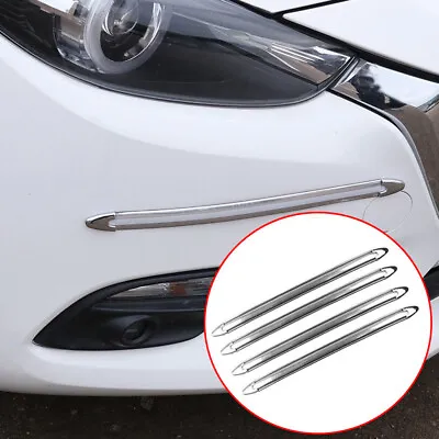 4x Car Accessories Front Rear Bumper Chrome Corner Protector Guard Cover Parts  • $17.59