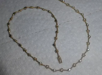 Nadri Gold Tone Rhinestones Necklace   16 Inch • $14.95