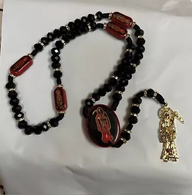 Holy Death's Necklace Rosary Style Collar De La Santa Muerte Estilo Rosario • $19.99