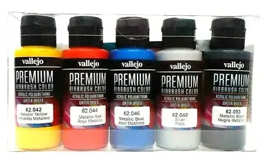 AV Vallejo Premium Airbrush Metallic Colours Acrylic Paint Set For Models & RC • £28.99