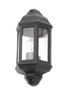 Forum CZ-31748-BLK Athena Outdoor Garden Wall Half Lantern Light Black • £23