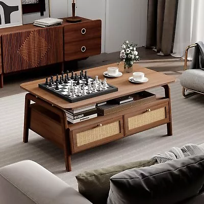 Joinice Mid-Century Modern Lift Top Style Wood Legs Coffee Table With Storage • $139.99