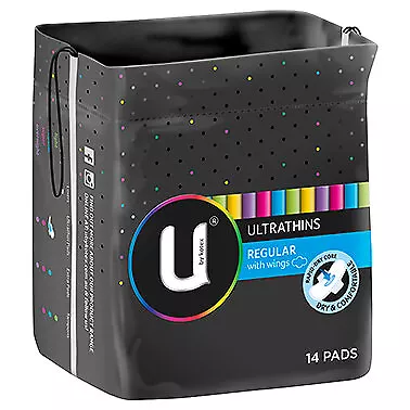 U By Kotex Ultra Thin Regular Pads With Wings - 14 Pack • $5.69