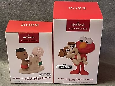 Hallmark Keepsake Elmo Puppy Tango Franklin & Charlie Brown Christmas Ornaments • $31.50