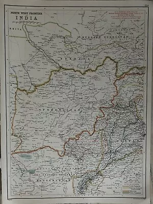 1897 North-West Frontier India Original Antique Map By A & C Black • $24.85