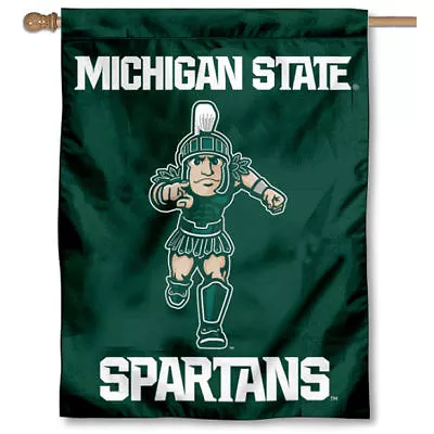 Michigan State University Running Sparty Two Sided House Flag • $34.95