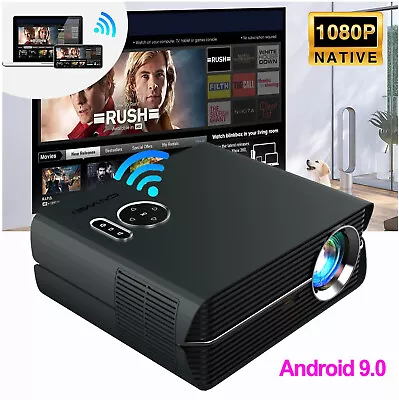 Smart Android Projector HD 1080P Wifi BT Movie Video Mini Home Cinema HDMI USB • $545.29
