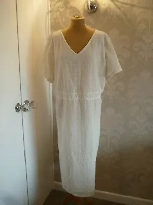 COTTON TRADERS Pale Cream Dress Size 26 - BNWT • £13.99