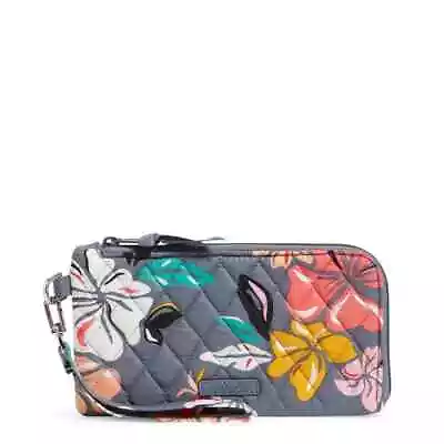 Vera Bradley RFID Tech Wristlet Wallet Coastal Paradise Parrot Clear Touch Back • $21.84