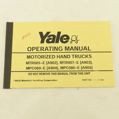 Yale MTR005-E MTR007-E MPC060-E MPC080-E Forklift Operating Manual • £20.28