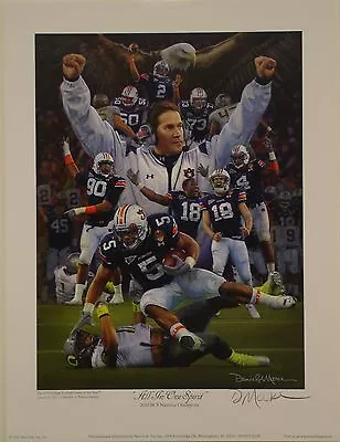 AUBURN Tigers 2010 National Championship Print By Daniel Moore All In One Spirit • $30