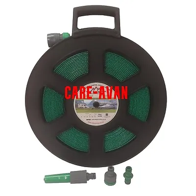 15m (49ft) Flat Drinking Water Safe Hose On Reel – Motorhome Boat • £29.95