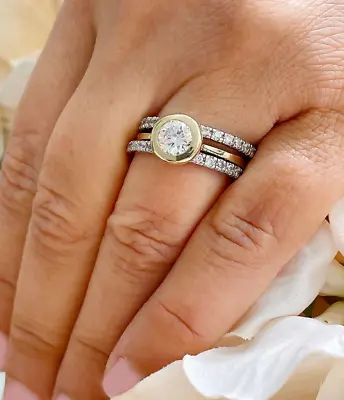 IGI Certified 14k Solid White Gold Round Cut Diamond Engagement Ring 2.50ct • $1675.32