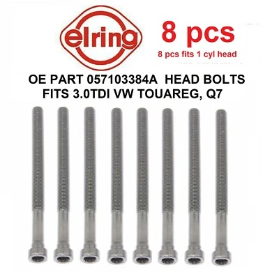 $46.64 • Buy 8 Pc Engine Cylinder Head Bolts FitS TDI  VW Touareg AUDI A6 A8 Q5 Q7 057103384A