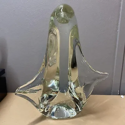 MURANO ART GLASS PENGUIN DUCK BIRD MCM Paperweight Figurine HUGE Crystal Statue • $43.99