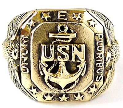 U.s Navy Wwii Era Gold Brass Men's Big Ring • $28.80