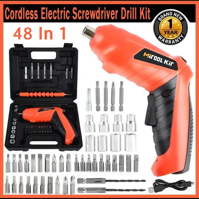 Cordless Screwdriver Drill Kit Electric Rechargeable Power Tool Set  With USB • $19.59