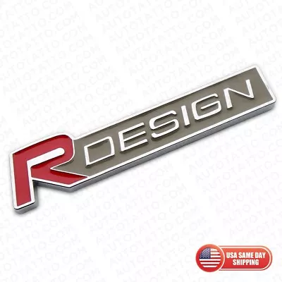R-Design Rear Trunk Badge Nameplate Emblem For Volvo Sport Decorate Chrome Red • $9.99